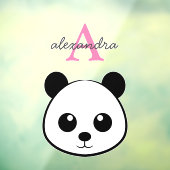 Mooie Pandabeer Aangepast Monogram Ruitsticker Raamsticker (Vel 3)