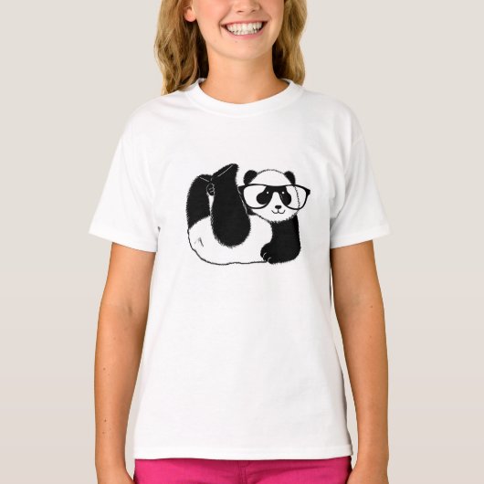 Mooie pandabeer met bril t-shirt (Voorkant)