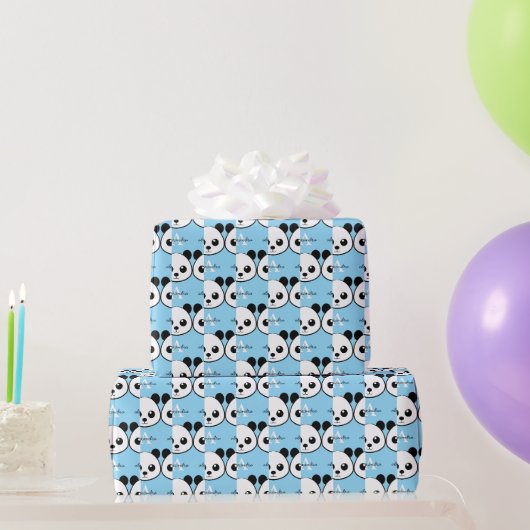 Mooie Pandabeer – Persoonlijk Monogram Cadeaupapier (Feestgeschenken)