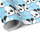Mooie Pandabeer – Persoonlijk Monogram Cadeaupapier (Rol Hoek)