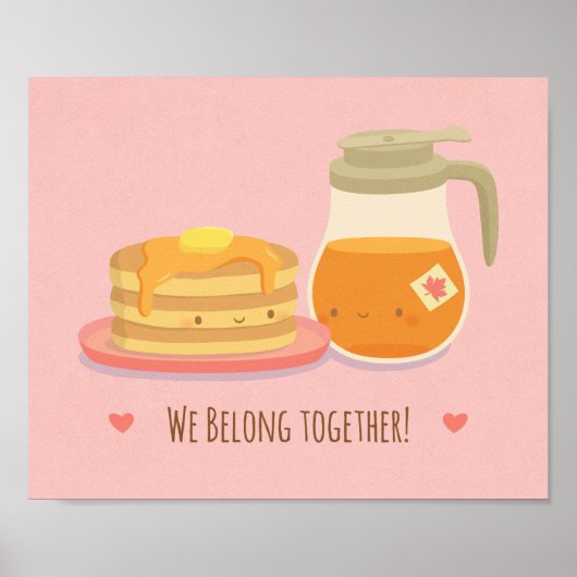 Mooie pannenkoeken en esdoornsiroop keukenmuurdeco poster (Voorkant)