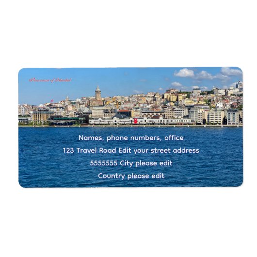 Mooie panorama van Istanbul reis Etiket (Voorkant)