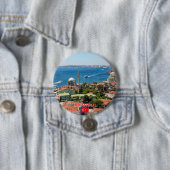 Mooie panorama van Istanbul reis Ronde Button 7,6 Cm (In situ)