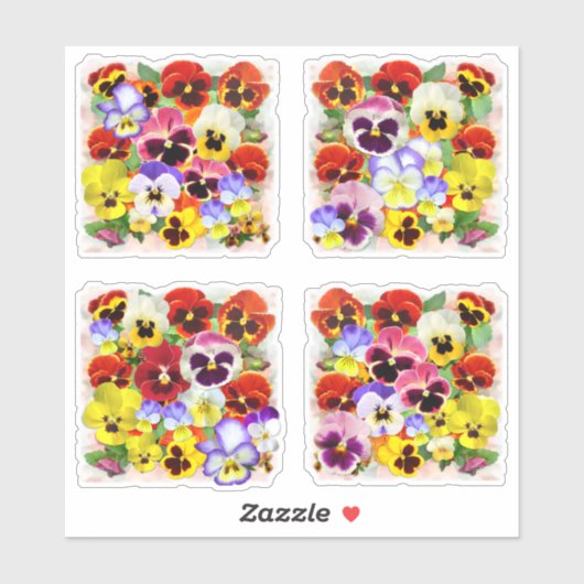 Mooie Pansies Contour Sticker (Vel)