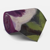 Mooie Pansies in Paarse Violet Groen Geel Stropdas (Opgerold)