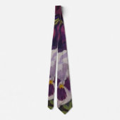 Mooie Pansies in Paarse Violet Groen Geel Stropdas (Achterkant)