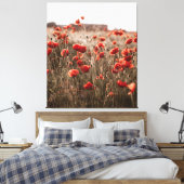 Mooie papaverbloemen canvas afdruk (Insitu (Slaapkamer))