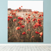 Mooie papaverbloemen canvas afdruk (Insitu (Houten vloer))