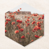 Mooie papaverbloemen kartonnen onderzetters (Voorkant)