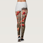 Mooie papaverbloemen leggings (Achterkant)