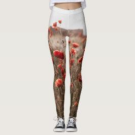 Mooie papaverbloemen leggings