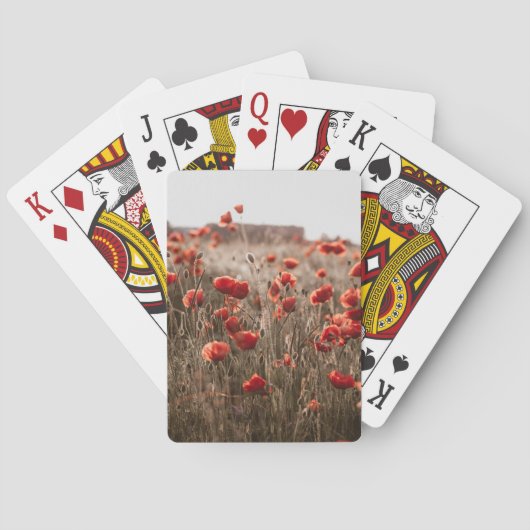 Mooie papaverbloemen pokerkaarten (Achterkant)