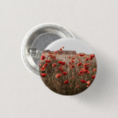 Mooie papaverbloemen ronde button 3,2 cm (Voorkant /achterkant)