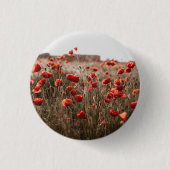 Mooie papaverbloemen ronde button 3,2 cm (Voorkant)