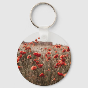 Mooie papaverbloemen sleutelhanger