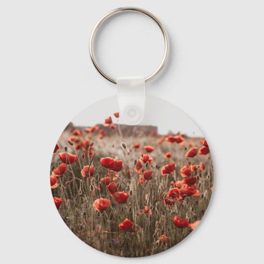 Mooie papaverbloemen sleutelhanger (Voorkant)