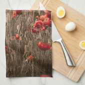 Mooie papaverbloemen theedoek (Quarter Fold)