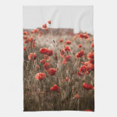 Mooie papaverbloemen theedoek (Verticaal)