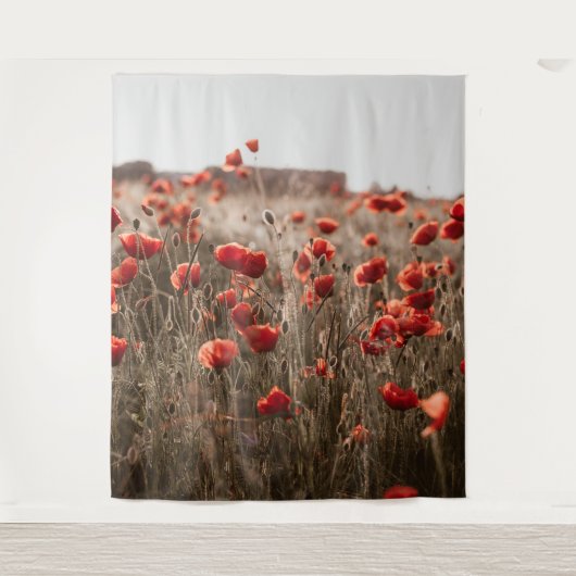 Mooie papaverbloemen wandkleed (Voorkant)