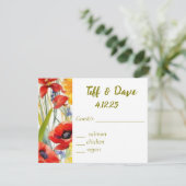 Mooie papavers personaliseerbaar  RSVP kaartje (Staand voorkant)