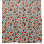 Mooie papavers Sinaasappel bloemen Douchegordijn (Voorkant)