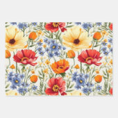 Mooie papavers veld bloemen douche inpakpapier vel (Voorkant 2)