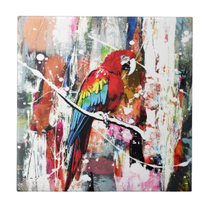 Mooie papegaai tegeltje