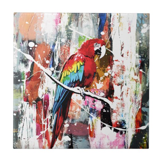 Mooie papegaai tegeltje (Voorkant)