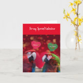 Mooie papegaaien Valentijnskaart Kaart (Gele Bloem)