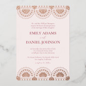 Mooie Papel Picado: een Spaans Mexicaanse bruiloft Folie Uitnodiging (Voorkant)