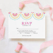 Mooie Papel Picado Mexicaanse bruiloft RSVP Kaartje