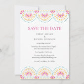 Mooie Papel Picado Mexicaanse bruiloft Save The Date (Voorkant)
