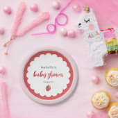 Mooie papieren bordjes aardbeien babyshower (Feest)