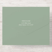 Mooie papieren kranen Sage Green Wedding All In One Uitnodiging (Achterzijde)