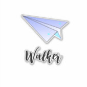 Mooie papieren vliegtuig & naamkaart reis koffer sticker (Voorkant)