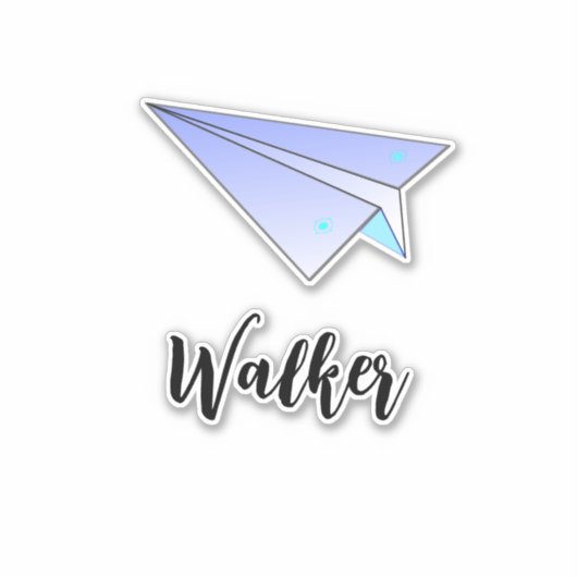 Mooie papieren vliegtuig & naamkaart reis koffer sticker (Voorkant)