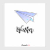 Mooie Papieren Vliegtuig & Naamlabel Reis Koffer Sticker (Vel)