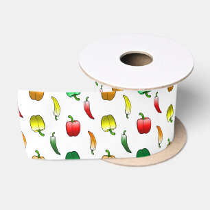 Mooie Paprika Patroon Satijnen Lint