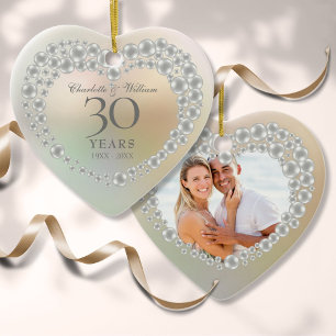 Mooie Parel 30e Huwelijksjubileum Foto Keramisch Ornament