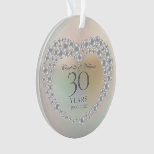 Mooie Parel 30e Huwelijksjubileum Foto Ornament (voorkant)