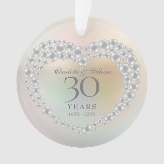 Mooie Parel 30e Huwelijksjubileum Foto Ornament (voorkant)