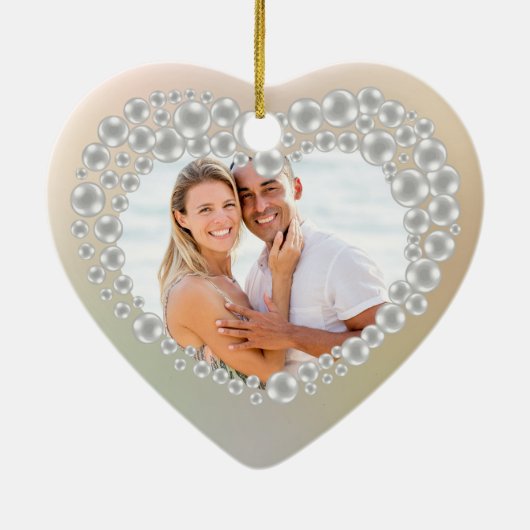 Mooie Parel 30e Verjaardag Foto Keramisch Ornament (Achterkant)