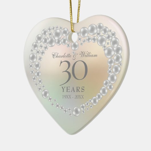 Mooie Parel 30e Verjaardag Foto Keramisch Ornament (Links)