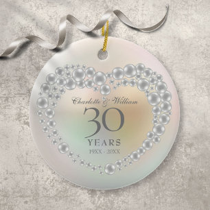 Mooie Parel 30ste Huwelijksverjaardag Keramisch Ornament
