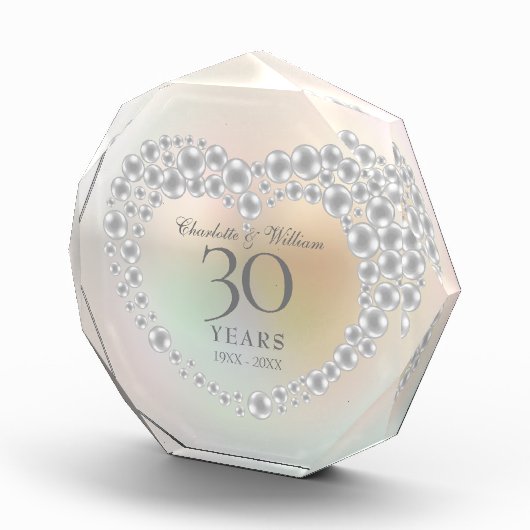 Mooie Parel Hart 30ste Verjaardag Fotoblokken (Rechts)