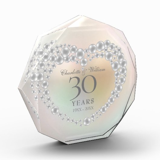 Mooie Parel Hart 30ste Verjaardag Fotoblokken (Links)