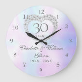 Mooie Parel Hart 30ste Verjaardag Grote Klok (Voorkant)