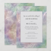 Mooie parel iriserende bruiloft uitnodiging (Voorkant / Achterkant)