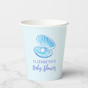 Mooie parel jongen baby shower  papieren bekers
