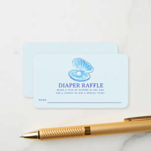 Mooie parel jongen babyshower luier raffle ticket informatiekaartje